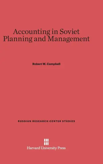 Cover of Accounting in Soviet Planning and Management