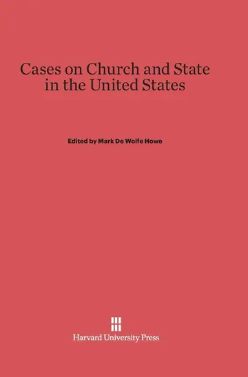 Cover of Cases on Church and State in the United States
