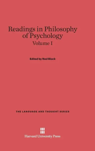 Cover of Readings in Philosophy of Psychology, Volume I