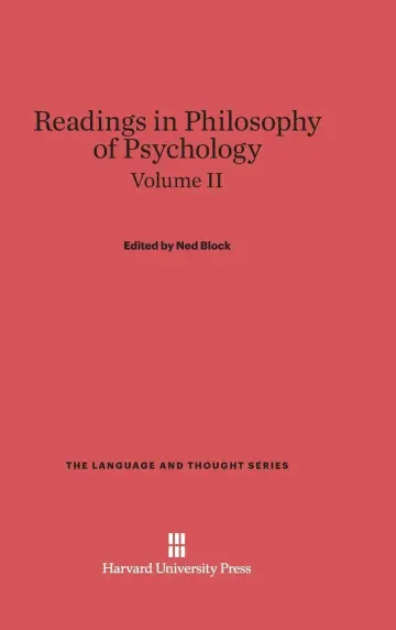 Cover of Readings in Philosophy of Psychology, Volume II