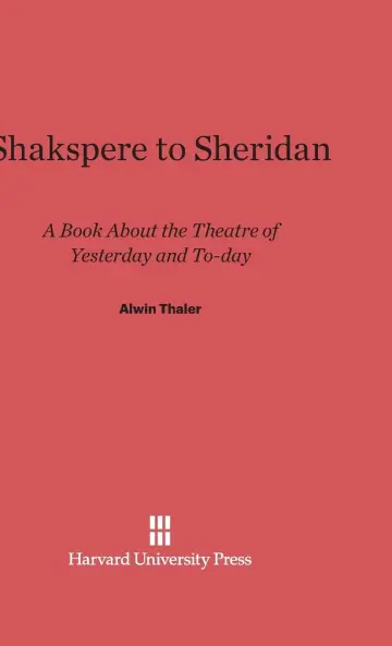 Cover of Shakspere to Sheridan