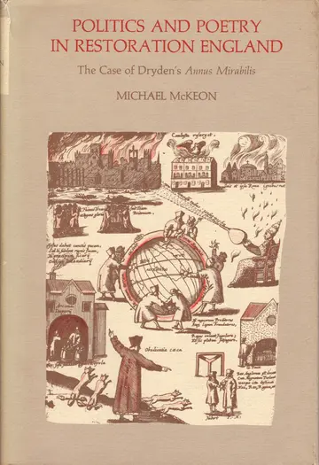 Cover of Politics and Poetry in Restoration England