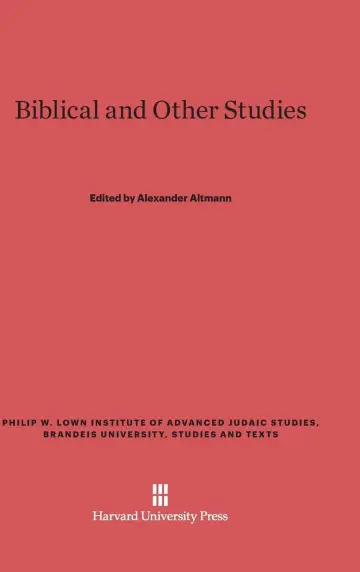 Cover of Biblical and Other Studies