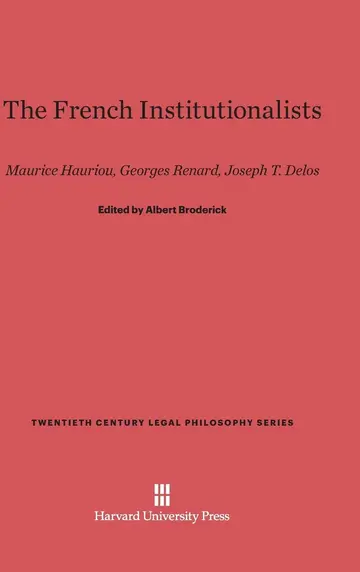 Cover of The French Institutionalists