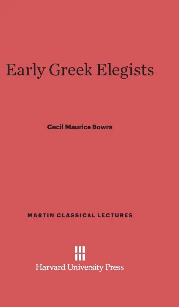 Cover of Early Greek Elegists