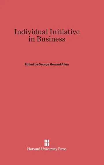Cover of Individual Initiative in Business