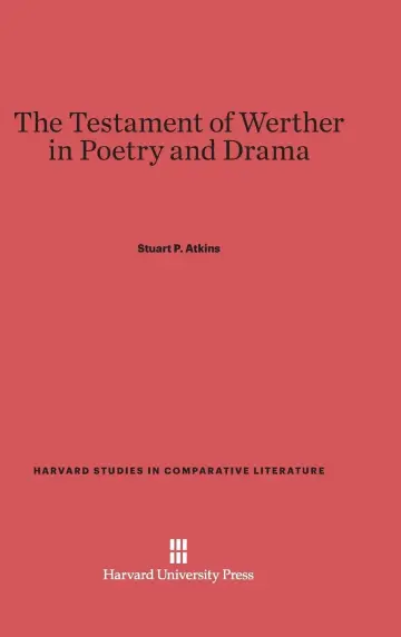Cover of The Testament of Werther in Poetry and Drama