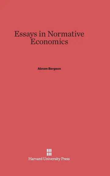 Cover of Essays in Normative Economics