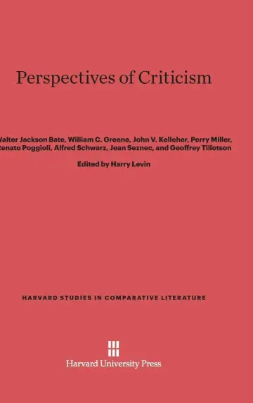 Cover of Perspectives of Criticism