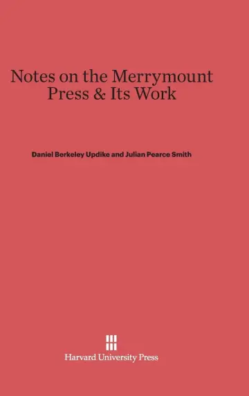 Cover of Notes on the Merrymount Press & Its Work