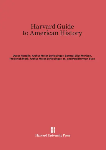 Cover of Harvard Guide to American History