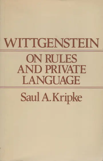 Cover of Wittgenstein on Rules and Private Language