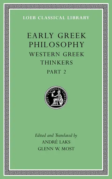 Cover of Early Greek Philosophy, Volume V - Western Greek Thinkers, Part 2 L528