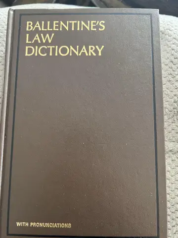 Cover of Ballentine's Law Dictionary with Pronunciations