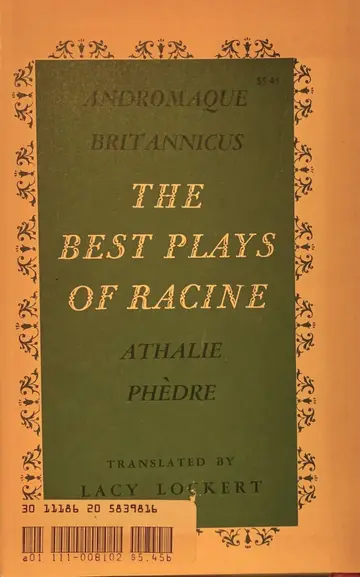 Cover of Best Plays of Racine