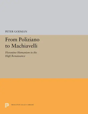 Cover of From Poliziano to Machiavelli – Florentine Humanism in the High Renaissance