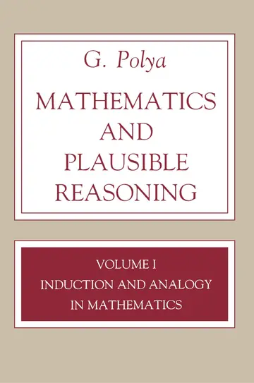 Cover of Mathematics and Plausible Reasoning, Volume 1