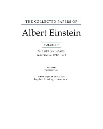 Cover of The Collected Papers of Albert Einstein, Volume 7
