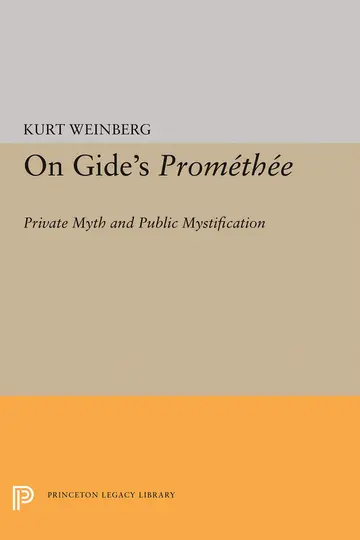Cover of On Gide`s PROMETHEE – Private Myth and Public Mystification