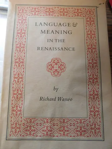 Cover of Language & Meaning in the Renaisance