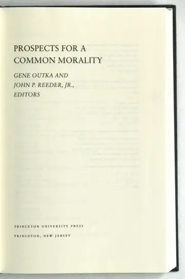 Cover of Prospects for a Common Morality