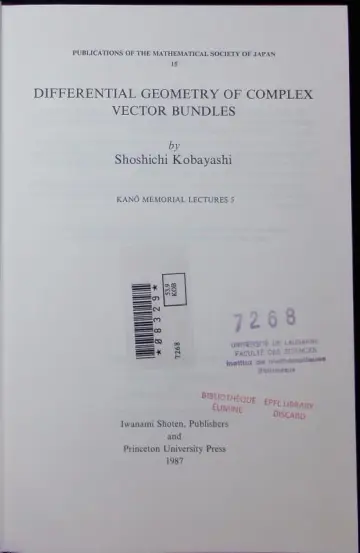 Cover of Differential Geometry of Complex Vectorbundles