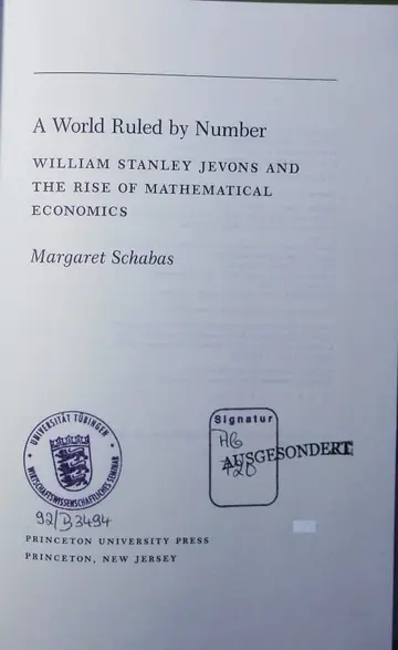 Cover of A World Ruled by Number – William Stanley Jevons & the Rise of Mathematical Economics