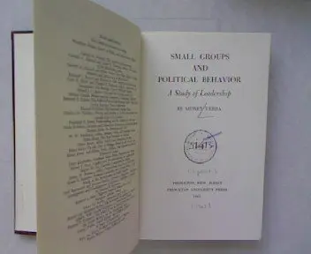 Cover of Small Groups and Political Behavior – A Study of Leadership