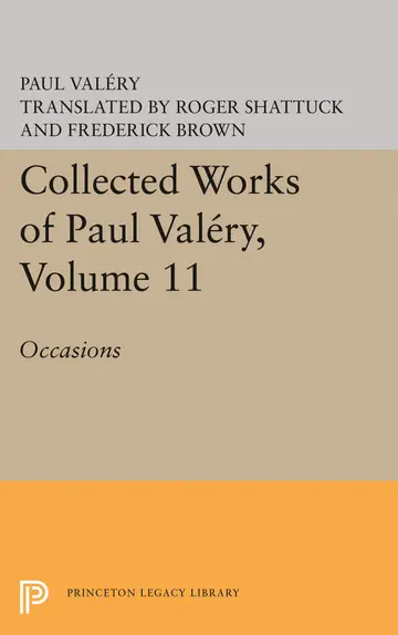 Cover of Collected Works of Paul Valery, Volume 11