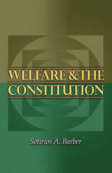Cover of Welfare and the Constitution