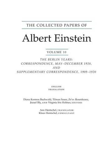 Cover of The Collected Papers of Albert Einstein, Volume 10