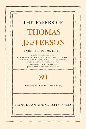 Cover of The Papers of Thomas Jefferson, Volume 39