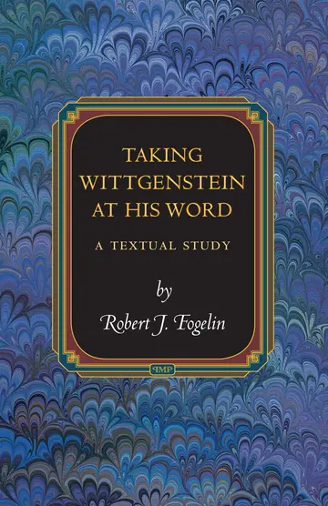 Cover of Taking Wittgenstein at His Word