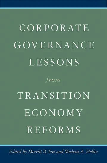 Cover of Corporate Governance Lessons from Transition Economy Reforms