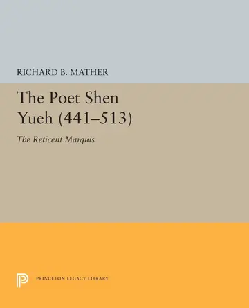 Cover of The Poet Shen Yueh (441-513)