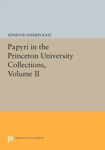 Cover of Papyri in the Princeton University Collections, Volume II
