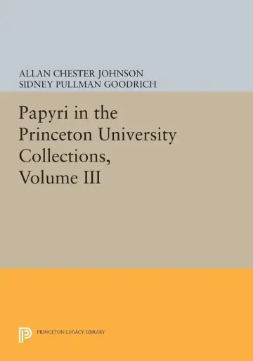 Cover of Papyri in the Princeton University Collections, Volume III