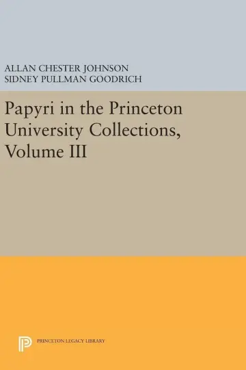 Cover of Papyri in the Princeton University Collections, Volume III