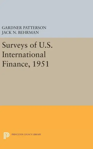 Cover of Surveys of U.S. International Finance, 1951