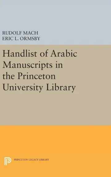 Cover of Handlist of Arabic Manuscripts New Series in the Princeton University Library
