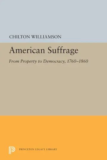 Cover of American Suffrage – From Property to Democracy, 1760–1860