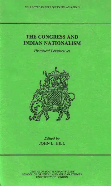 Cover of Congress & Indian Nationalism