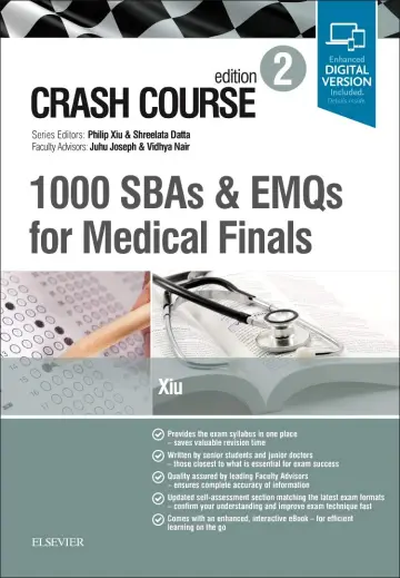 Cover of Crash Course 1000 Sbas and Emqs for Medical Finals 2Ed (Pb 2019)
