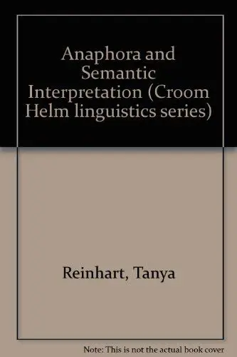Cover of Anaphora and Semantic Interpretation