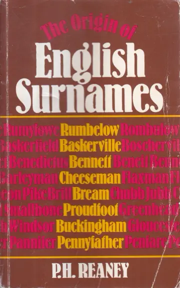Cover of Origin of English Surnames