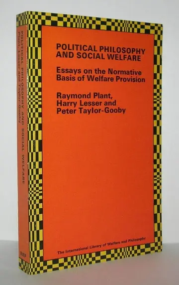 Cover of Political Philosophy and Social Welfare