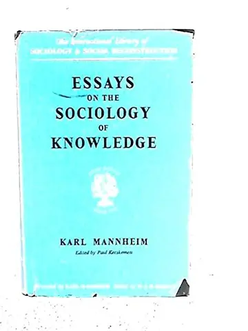 Cover of Essays on Sociology of Knowledge