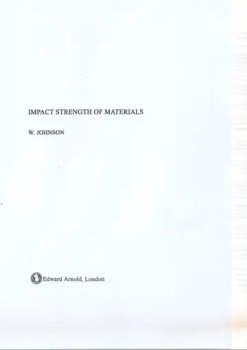 Cover of Impact Strength of Materials