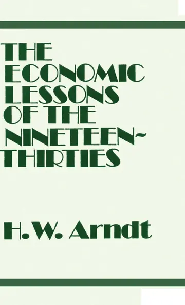 Cover of Economic Lessons of the Nineteen-Thirties