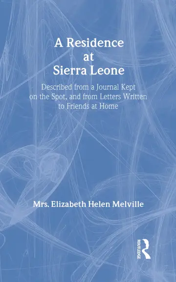 Cover of A Residence at Sierra Leone